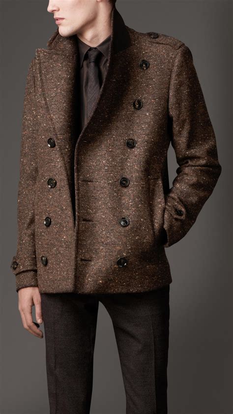 burberry fur parka mens|burberry wool pea coats men's.